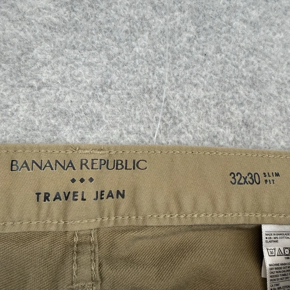 Banana Republic Jeans Mens 32x30 Beige‎ Travel Jean Slim Straight Stretch Chino